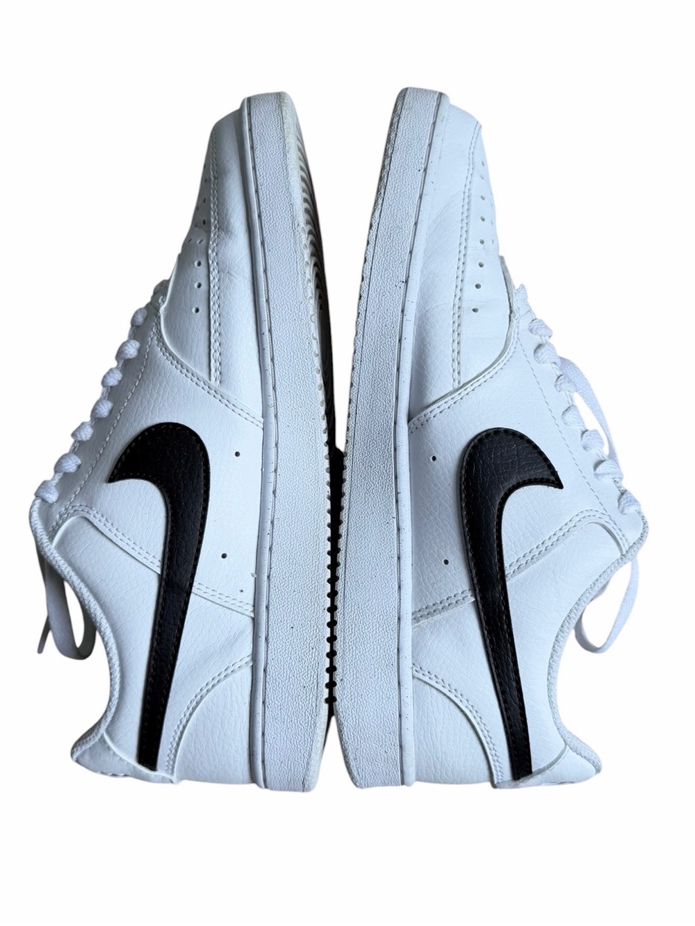Nike Court Vision Low Next Nature Leather Sneakers Womens 9 Black White - Picture 3 of 8